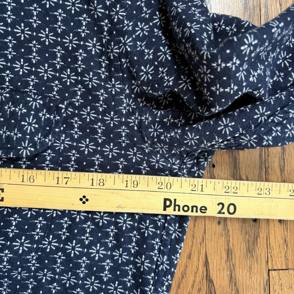 Oliver Spencer Club Collar Button Up Shirt Blue Geometric Print Mens Size Small - Picture 6 of 7